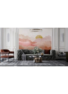 اشتري Watercolor Mountain Landscape Fabric Wallpaper Covers An Area ​​Up To 4.2Mx3M With Adhesive And Smoothing Tool في مصر