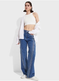 اشتري Embellished High Waist Jeans في الامارات