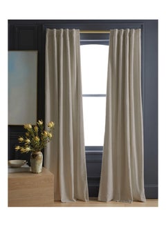 Buy Soild Curtains House Velvet Selva Curtain 1Piece-Dark Off White-140x280 cm in Egypt