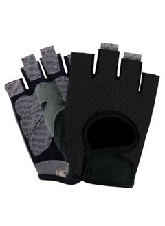 Buy Outdoor Cycling Fitness Non-slip Breathable Thin Sports Gloves Size:L (Black) in UAE