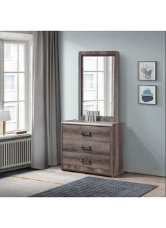 Buy Globus 3-Drawer Young Dresser with Mirror 40 x 75 x 87 cm in Saudi Arabia