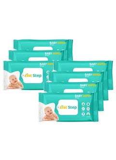 Buy Baby Wet Wipes Enriched With Aloevera And Jojoba Oil (80Pcs Pack Of 7) in UAE