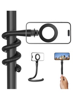 Buy TELESIN Flexible Magnetic Phone Holder Mount Clamp Tripod Stand Stick Pole for Phones, Stroller Treadmill Tube Bike Motorcycle Phone Holder Attach Stand Accessories Arm Mount for iPhone Android Phones - Black in Egypt