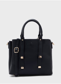 اشتري Metal Trim Detail Satchel Bag في الامارات