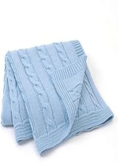 Buy Mamas Gift Breathable Knit Braided Blanket, Large, Blue in Egypt