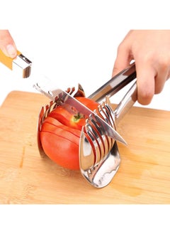 Buy Best Utensils Tomato Slicer Lemon Slicer Multi-Purpose Handheld Round Fruit Tongs Stainless Steel Onion Rack Easy Slicing in Saudi Arabia