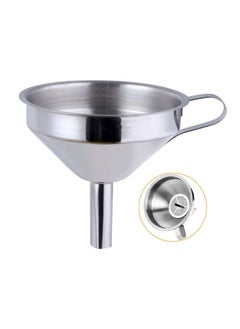 Buy Funnel 5-Inch Food Grade Stainless Steel Kitchen Funnel with Strainer Filter for Transferring of Liquid Dry Ingredients and Metal Cooking Funnel in UAE