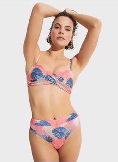 Buy Floral Print Drap Detail Bikinis in UAE