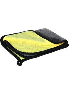 اشتري Double Face Car Drying Towel, Free Microfiber Cleaning Cloth, Premium Professional Soft Microfiber Towel, Super Absorbent Detailing Towel for Car/Windows/Screen/Kitchen - Yellow * Grey في مصر