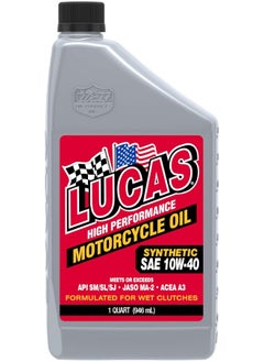 Buy Lucas Oil 10793 Synthetic SAE 10W-40 Motorcycle Oil Ma2, 32 Fluid Ounces, 1 Quart, 1 Pack in Saudi Arabia