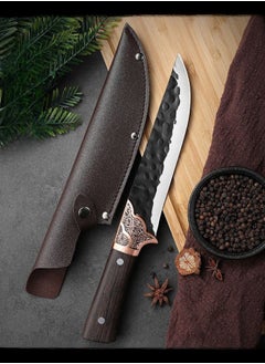 Buy Sharp High Carbon Stainless Steel Boning Knife Meat Cutter Bone Razor Kitchen Knife With Leather Case in Saudi Arabia