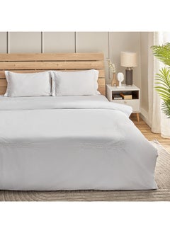 Buy White Haven 3-Piece Queen King Murcia Border Embroidered Cotton Duvet Cover Set 220 x 220 cm in UAE