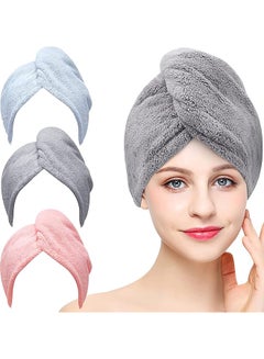 Buy Hair Towel, Hair Towel, Hicober Microfiber Towel Twist Hair Towels Hair Turbans For Wet Hair Drying Hair Towels For Women 3 Packs in Saudi Arabia