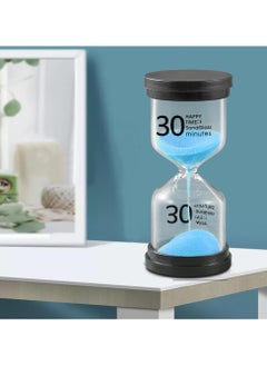 Buy Hourglass Timer, 30 Minutes Sand Glass Timer Clock for Kitchen Home Office Classroom Decoration 10cm Height (Blue, 30min) in UAE