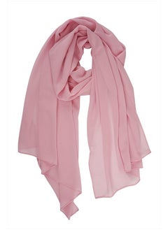 Buy for Women Lightweight Breathable Solid Color Soft Chiffon Long Fashion Scarves Sunscreen Shawls (Peach pink) in UAE