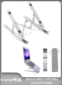 Buy Adjustable Laptop Stand Laptop Holder Riser Computer Stand Aluminum Ergonomic Portable Foldable Notebook Stand Laptop Mount Compatible with iPad MacBook HP Dell Lenovo and More in UAE