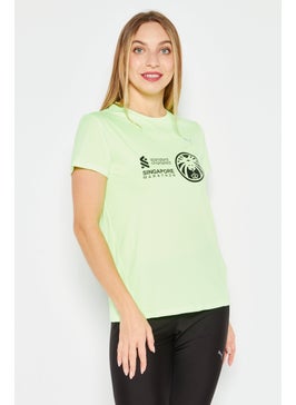 اشتري Women Sportswear Fit Short Sleeve Running Jersey, Lime في الامارات