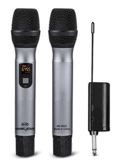 اشتري MAGIC STAR ME862C UHF Duet Wireless Microphones for Singing Karaoke, PA system, Music Recocrding في الامارات