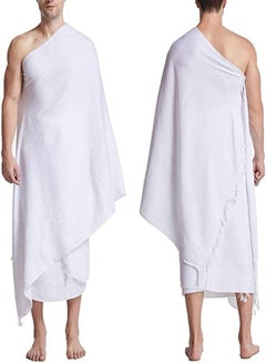 Buy 2-Piece Ihram Set Haji Towel for Men White in UAE