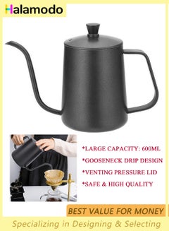 Buy Pour Over Kettle Coffee Maker, Stainless Steel Coffee Pot, Gooseneck Drip Tea Pot, Jug Coffee Server, Hand Flush Coffee Pots, for Home Brewing Camping Traveling, 600ml in Saudi Arabia