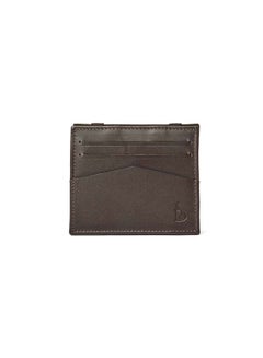اشتري Fashionable Logo Embellished Genuine Leather Card Holder With Multiple Pockets في مصر