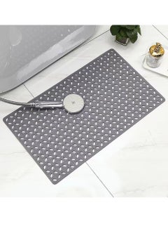 Buy 1-Piece Bathroom Non-Slip Mat Shower Mat TPE Grey 70x40.5 Centimeter in UAE