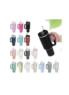 Buy Insulated Stainless Steel Water Bottle with Straw and Handle | Iced Coffee Travel Mug | Leak Proof Vacuum Quencher for Hot Iced Coffee | Gift for Anyone in Egypt