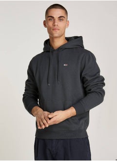 Buy Men's Regular Fit Flag Hoodie, Grey - Cotton in UAE