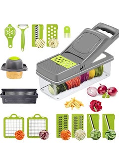 Buy Mandoline Slicer & Grater for Fruits & Vegetables 14-in-1 BPA-Free Spiral in Saudi Arabia