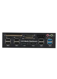 اشتري Multi-Function USB 3.0 Hub eSATA SATA Port Internal Card Reader PC Dashboard Media Front Panel Audio for SD MS CF TF M2 MMC Memory Cards Fits 5.25 في الامارات