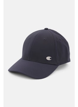 Buy Men Brand Logo Non-Adjustable Cap, Navy in Saudi Arabia