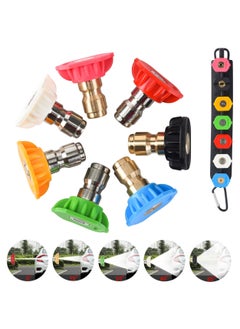 Buy Comprehensive Pressure Washer Nozzle Tips Set with Holder by 7 Spray Nozzle Tips 1/4 Inch Quick Connect 4000 PSI Durable Plastic Multiple Angles in Saudi Arabia