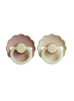 اشتري Pack Of 2 Daisy Latex Baby Pacifier 6-18M, Blush Night/Cream Night في السعودية