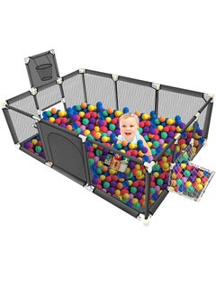 Buy Baby Playpen, Playpen for Babies and Toddlers Play Yard for Baby Activity Center（Dark Gery） in Saudi Arabia