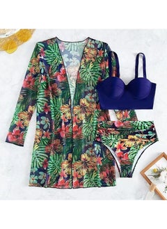 Buy Fashionable Women's Bikini Swimsuit Three Piece Set in UAE