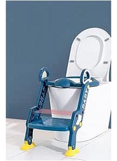 اشتري Potty ladder for children facilitates the process of climbing to the bathroom base and sitting on it to teach children to enter the bathroom (petrol) في مصر