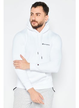 Buy Men Sport Fit Hooded Long Sleeve Outdoor Sweatshirt, White in UAE