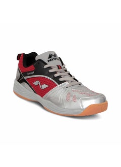 Buy 155 Appeal Badminton Shoes (Red/Silver, 6 UK)|Non-Marking Round Sole with Breathable mesh | PU Coated Synthetic Upper for Sports, Badminton | Volleyball| Squash in Saudi Arabia