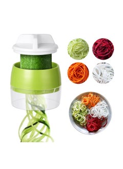 اشتري Handheld Spiralizer Vegetable Slicer, Upgrade 4 In 1 Adjustable Spiral Slicer Veggie Spiral Cutter Pasta Spaghetti Maker for Carrot, Fruit, Cucumber, Potato, Pumpkin, Zucchini, Noodle, Spiral Fries في الامارات