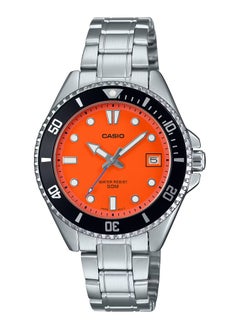 Buy Quartz Analog Orange Dial Stainless Steel Women's Watch MDV-10D-4A1V in UAE