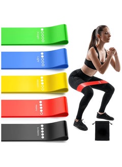 Buy Resistance Bands Set, 5pcs Assorted Pounds Strength Training Exercise Resistance Loops Stretch Bands, Gym Fitness Yoga Workout Resistance Loops Bands for Arm Legs and hips in UAE