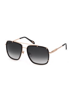 Buy Unisex Aviator Shape  Stainless steel Sunglasses SJC030V580700 - Lens Size: 58 Mm - Shiny Black in UAE