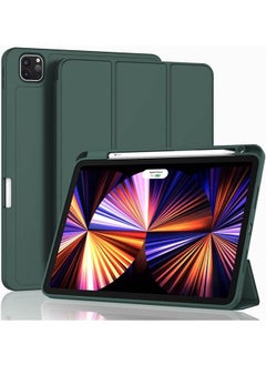 Buy New iPad Pro 11 Inch Case 2022/2021/2020/2018 with Pencil Holder,Smart iPad Case Support Touch ID and Auto Wake/Sleep with Auto 2nd Gen Pencil Charging Green in Saudi Arabia