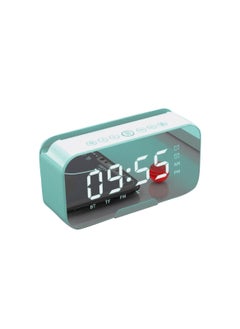 Buy Multifunctional Digital Smart Clock With Bluetooth Speaker Fashion Mirror Digital Display Alarm Clock Wireless Bluetooth Connection Green in Saudi Arabia