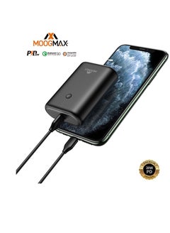 Buy 10000mAh Super small pocket-size mini power bank with 2 ports USB and Type-c featuring with fast charging PD and 20W from Moogmax in Saudi Arabia