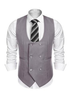 اشتري New Men's British Fashion Slim Fit Suit Vest في الامارات