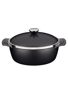 اشتري Lyon 24cm 3.7L Black Forged Aluminum Casserole with Interior Starflon High Performance PFOA Free Nonstick Coating في الامارات