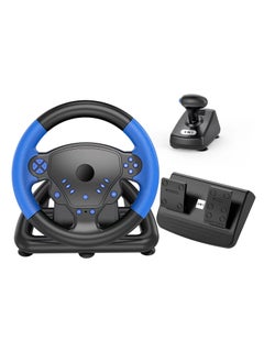 Buy Degree Gaming Racing Steering Wheel with Pedals and Shifters Black Color Compatible with PS5 PS4 PS3 PC Android Device in UAE