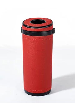 Buy 1 Pcs Cylinder Tissue Box for Car, Leather Tissue Box Holder ,Car Interior Leather Tissue Cup Maroon in UAE