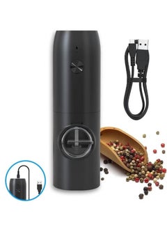 Buy Electric Salt and Pepper Grinder USB Rechargeable Salt Pepper Grinder Electric Pepper Grinder Adjustable Coarseness Automatic Salt Pepper Grinder Electric Spice Grinder with LED Light in Saudi Arabia